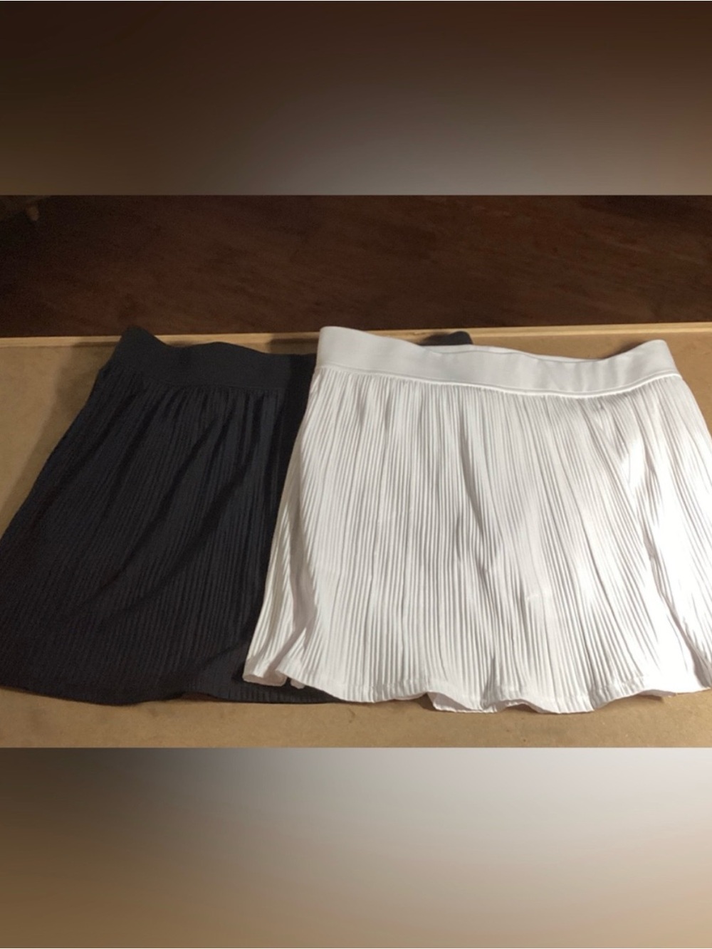 90 Degree By Reflex Pleated Mini Skirts - Black & White